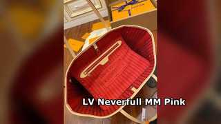 Louis Vuitton Neverfull MM roze monogramtas