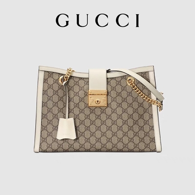 GG Gucci Aangepast de Zak Middelgroot Opperst Canvas van de Hangslotschouder