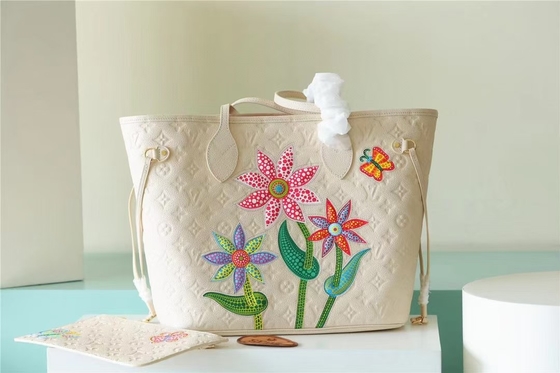 Partij Gemerkte Dameshandtas Neverfull MM. Monogram Empreinte met Bloeminlegwerk