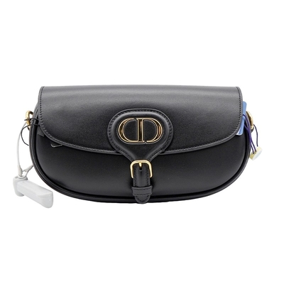 Zwarte de Slingerzak Dior Bobby East West Bag Hobo van het Kalfslederzadel