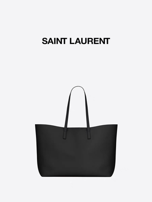 1.4lb geweven Leer Gemerkt Dameshandtas Zwarte YVES SAINT LAURENT-Oost-west Kalfslederzak