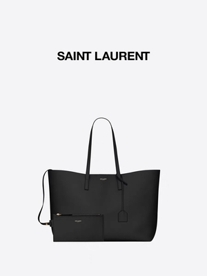 1.4lb geweven Leer Gemerkt Dameshandtas Zwarte YVES SAINT LAURENT-Oost-west Kalfslederzak