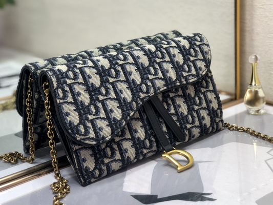 OEM Gemerkt Zadel Lang Dior Oblique Jacquard Pouch Wallet