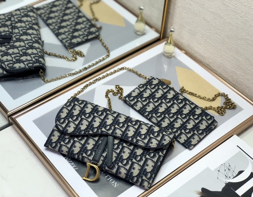 OEM Gemerkt Zadel Lang Dior Oblique Jacquard Pouch Wallet
