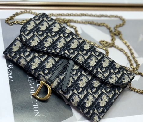 OEM Gemerkt Zadel Lang Dior Oblique Jacquard Pouch Wallet