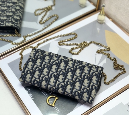 OEM Gemerkt Zadel Lang Dior Oblique Jacquard Pouch Wallet