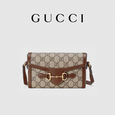 9.5oz het ebbehout van Mini Bag Ladies Wallet Beige van GUCCI Horsebit 1955