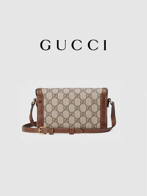 9.5oz het ebbehout van Mini Bag Ladies Wallet Beige van GUCCI Horsebit 1955