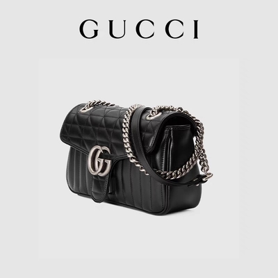 GUCCI-GG Gemerkt de Zak van Boodschappersbag marmont shoulder Klein Gewatteerd Leer