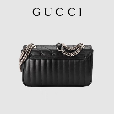 GUCCI-GG Gemerkt de Zak van Boodschappersbag marmont shoulder Klein Gewatteerd Leer