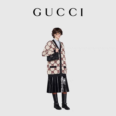 GUCCI-GG Gemerkt de Zak van Boodschappersbag marmont shoulder Klein Gewatteerd Leer