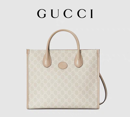 De kleine Opperste Gucci-Zak Tote With Interlocking G van de Canvasschouder