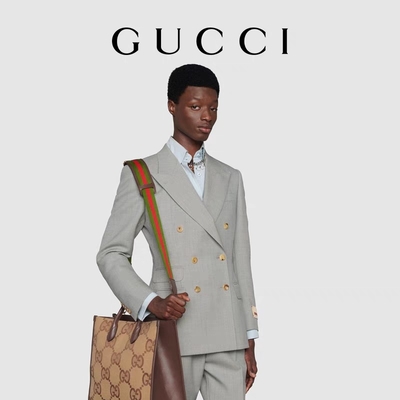GUCCI Gemerkt Schouderzak Jumbogg Tote Bag Camel Men Gentleman