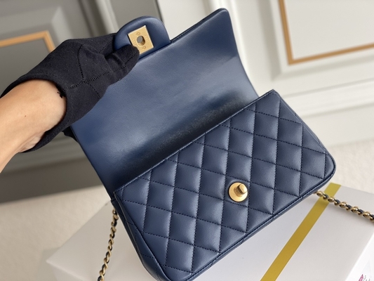 De Korrellamsvacht van kaviaarchanel mini rectangular caviar 2020 &amp; Goldtone-Metaal