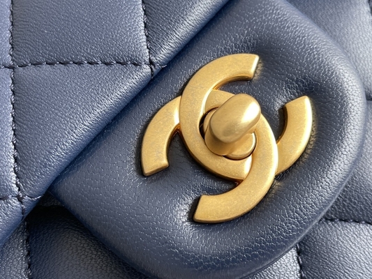 De Korrellamsvacht van kaviaarchanel mini rectangular caviar 2020 &amp; Goldtone-Metaal