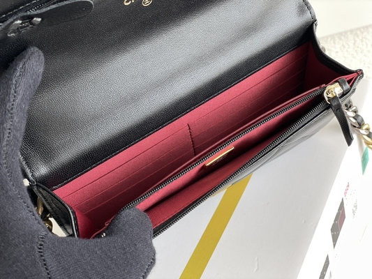 Lamsvacht Gouden Preloved Gemerkt Zak Chanel 19 Klepzak Minioem