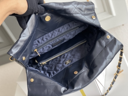 22S kalfsledermarine Chanel 22 ODM van de „Vuilniszak“ Kleine Handtas