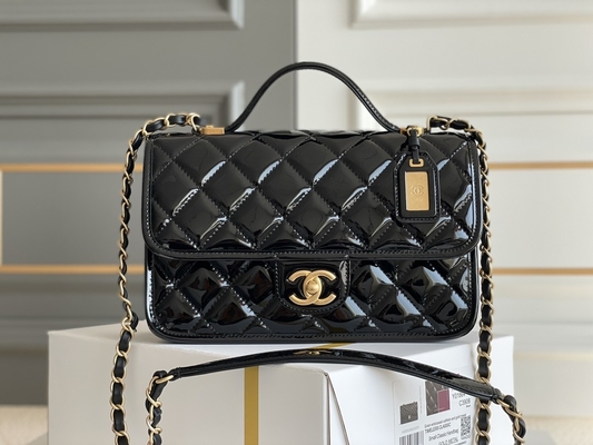 22k Tofu van het het Octrooileer van vrouwenchanel flap bag 2022 Zak Zwart Goud