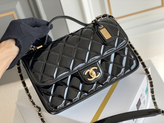 22k Tofu van het het Octrooileer van vrouwenchanel flap bag 2022 Zak Zwart Goud
