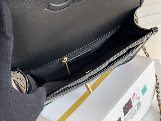 22k Tofu van het het Octrooileer van vrouwenchanel flap bag 2022 Zak Zwart Goud