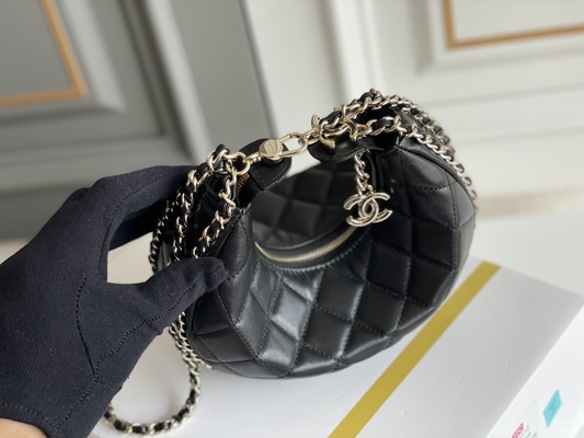 Zwart van de de Zwerverhandtas van Kettingsmini sling bag branded chanel de Kalfslederleer