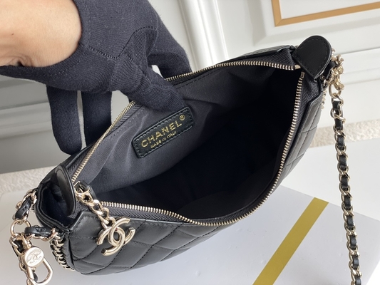 Zwart van de de Zwerverhandtas van Kettingsmini sling bag branded chanel de Kalfslederleer