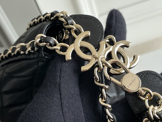 Zwart van de de Zwerverhandtas van Kettingsmini sling bag branded chanel de Kalfslederleer