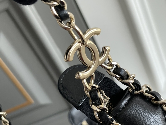 Zwart van de de Zwerverhandtas van Kettingsmini sling bag branded chanel de Kalfslederleer