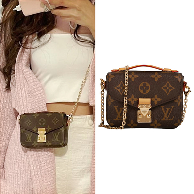 Het Kruis van Mini Designer Monogram Bag Micro Metis LV - Bruine lichaamszak