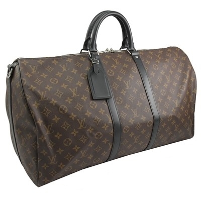 Makassar Met een laag bedekt Canvas LV Keepall BandoulièRe 55 Louis Vuitton M56714