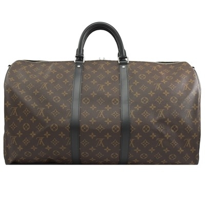 Makassar Met een laag bedekt Canvas LV Keepall BandoulièRe 55 Louis Vuitton M56714