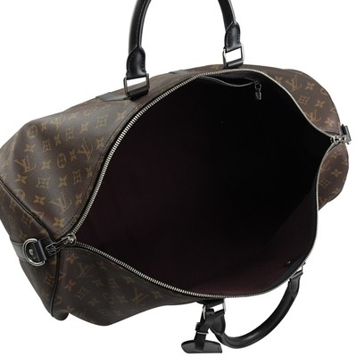 Makassar Met een laag bedekt Canvas LV Keepall BandoulièRe 55 Louis Vuitton M56714