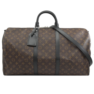 Makassar Met een laag bedekt Canvas LV Keepall BandoulièRe 55 Louis Vuitton M56714