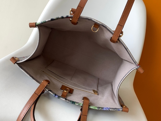 OnTheGo de HEREN Mini Sling Bag Branded M81724 Bloemenpatroonzilver Met een laag bedekt Canvas