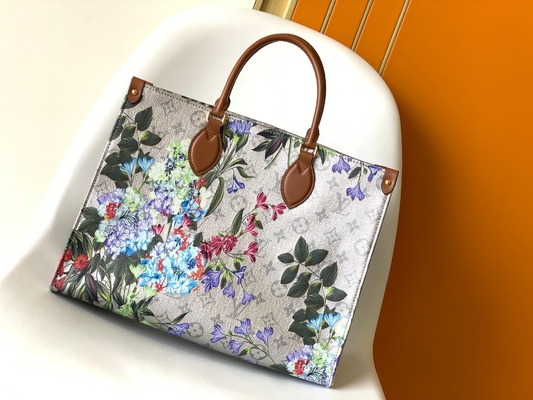 OnTheGo de HEREN Mini Sling Bag Branded M81724 Bloemenpatroonzilver Met een laag bedekt Canvas