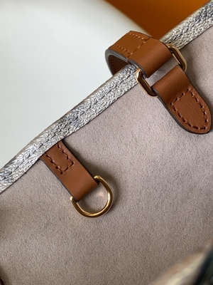 OnTheGo de HEREN Mini Sling Bag Branded M81724 Bloemenpatroonzilver Met een laag bedekt Canvas