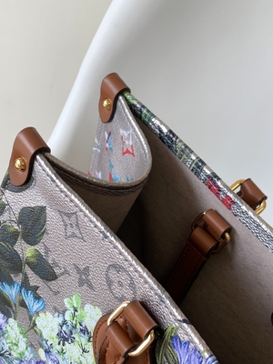OnTheGo de HEREN Mini Sling Bag Branded M81724 Bloemenpatroonzilver Met een laag bedekt Canvas