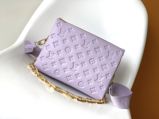 Zonnebloemmonogram In reliëf gemaakte Douane Gemerkte Zakken Coussin PM Louis Vuitton Puffy Lambskin