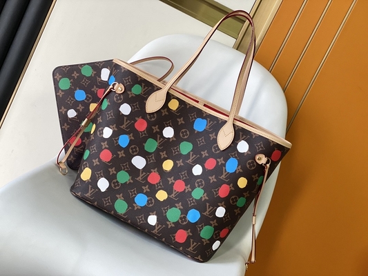 zwarte LV X Yayoi Kusama Louis Vuitton Neverfull Veelkleurige MM.monogram Zak