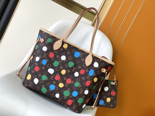 zwarte LV X Yayoi Kusama Louis Vuitton Neverfull Veelkleurige MM.monogram Zak