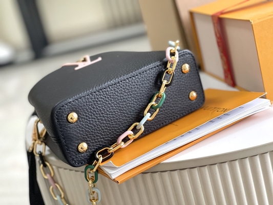De Gemerkte Zak Louis Vuitton Capucines Mini van de geitevelvoering Preloved