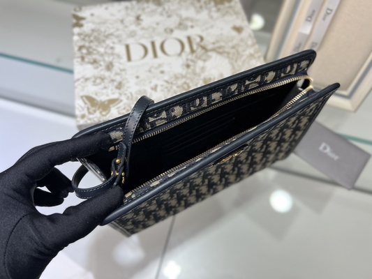 2 in 1 Mini Dior 30 Montaigne-Zak Blauwe Schuine Jacquard