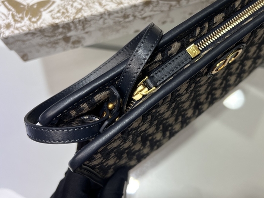 2 in 1 Mini Dior 30 Montaigne-Zak Blauwe Schuine Jacquard
