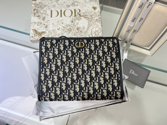 2 in 1 Mini Dior 30 Montaigne-Zak Blauwe Schuine Jacquard