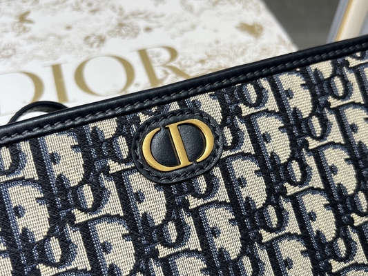 2 in 1 Mini Dior 30 Montaigne-Zak Blauwe Schuine Jacquard