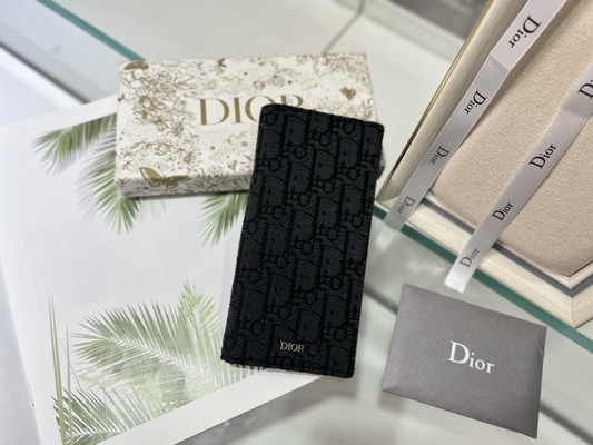 In reliëf gemaakte Verticale CD Christian Dior Mens Wallet Diamond Zippered