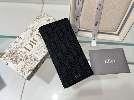 In reliëf gemaakte Verticale CD Christian Dior Mens Wallet Diamond Zippered