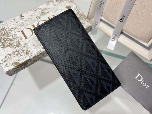 In reliëf gemaakte Verticale CD Christian Dior Mens Wallet Diamond Zippered