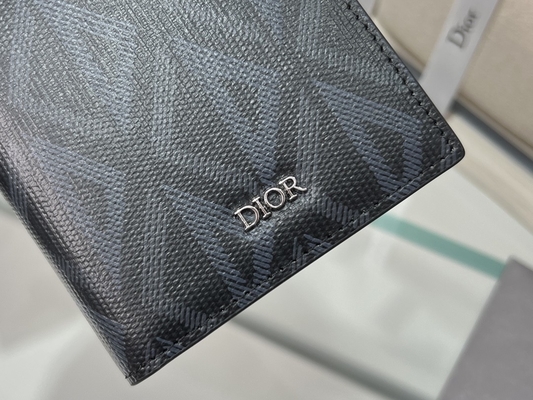 In reliëf gemaakte Verticale CD Christian Dior Mens Wallet Diamond Zippered