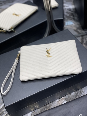 De monogram Gewatteerde Koppeling van de de Zakenvelop van het Leeryves saint laurent Gewatteerde Leer